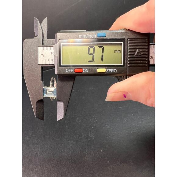 Blue topaz emerald cut sterling silver ring size 7 - Picture 16 of 16